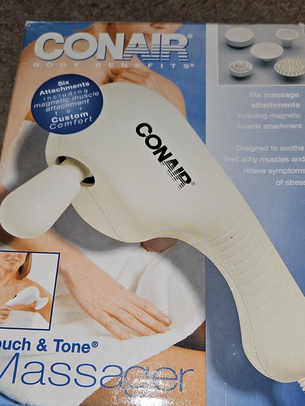 Conair Touch & Tone Handheld Massager — White
